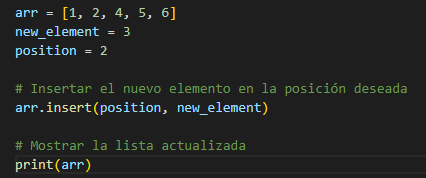 Inserción de arrays